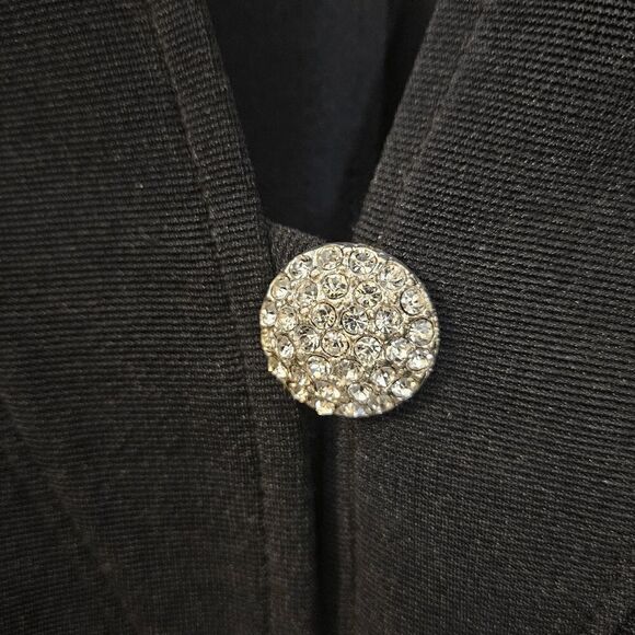 Tadashi Formal V Neck  Button Down Jacket 15-7277X3 Rhinestone Buttons Women's B - Picture 2 of 6